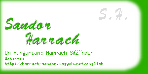 sandor harrach business card